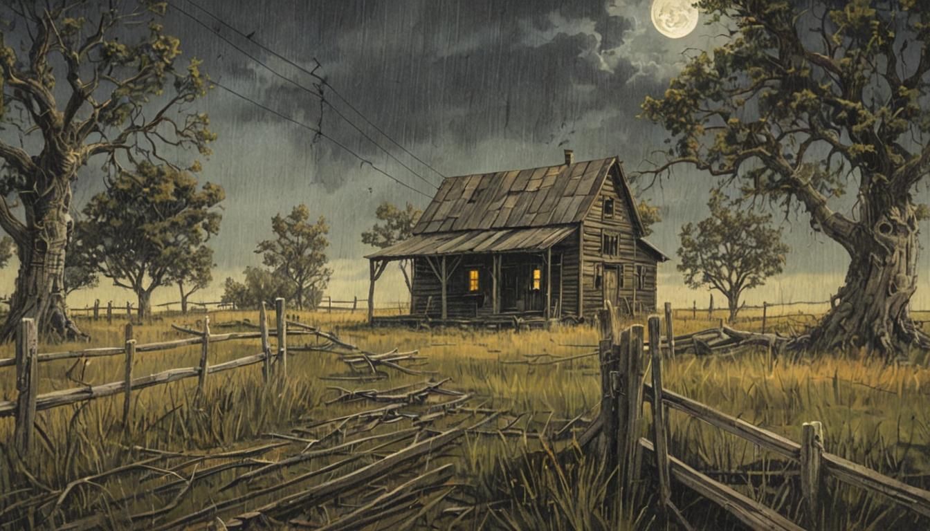 Ominous Shack in Midwest Landscape