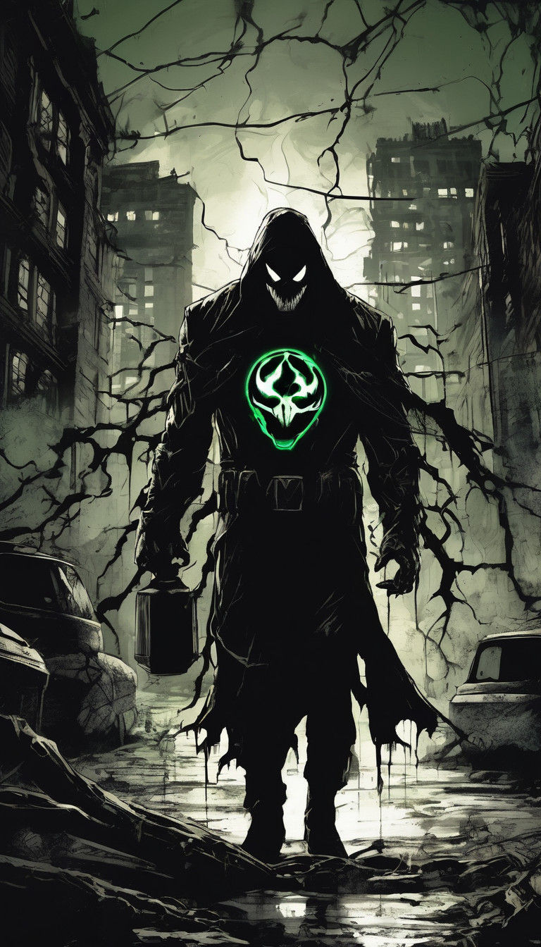 Gothic Anti-Hero Venom in Dark Comic Book Style