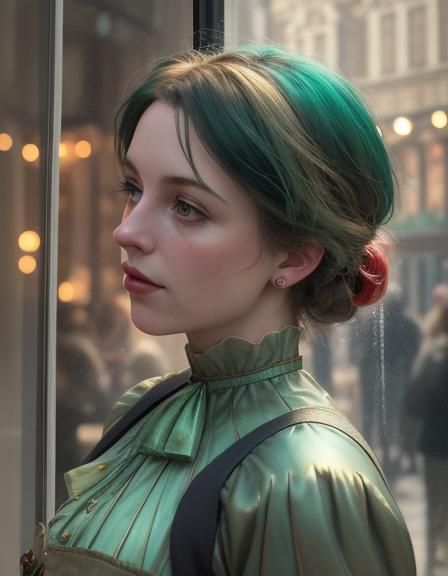 Misty London Street in 1880s Christmas, Hyperrealistic