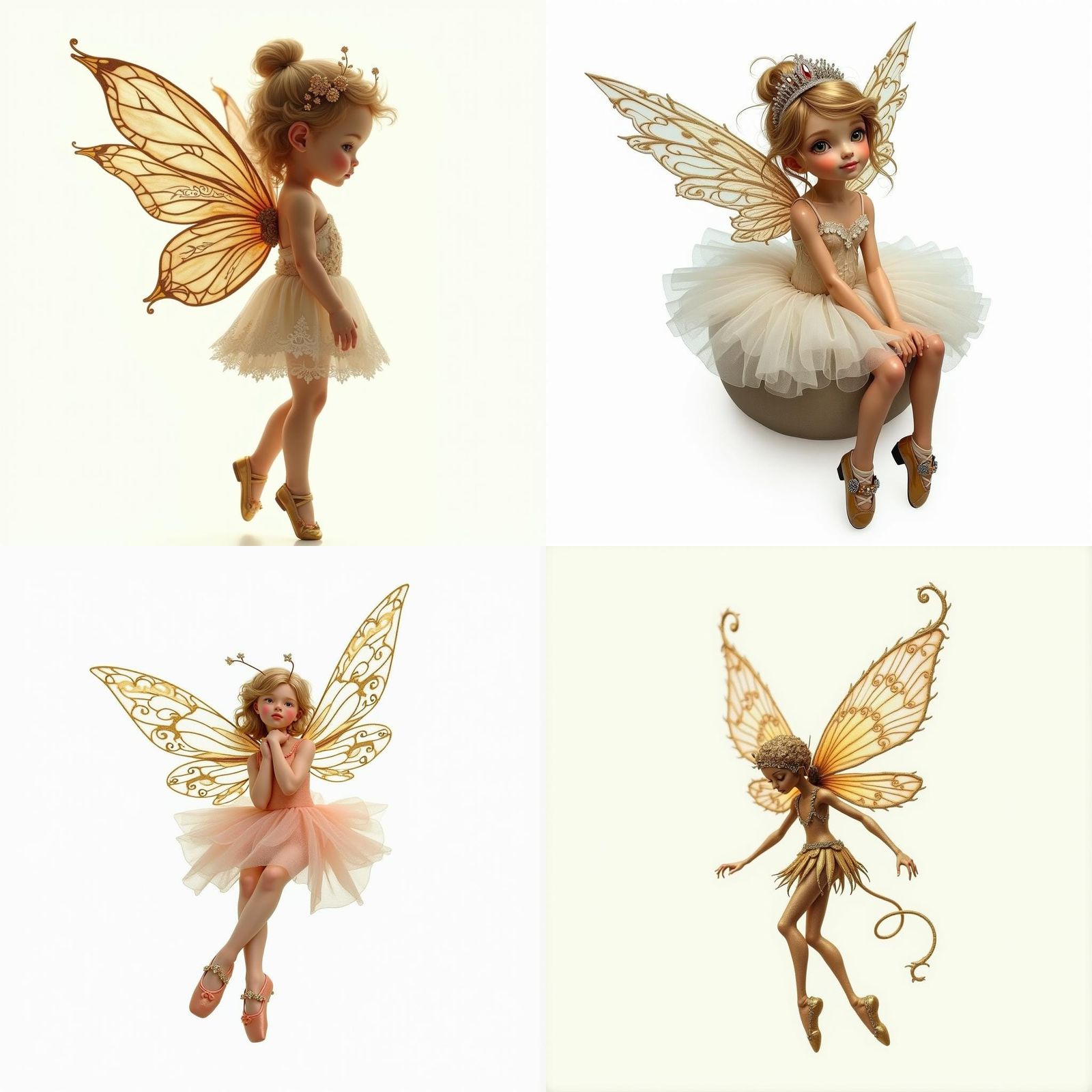 Filigree Fairy in Ballet Slippers: Realistic Oil Painting