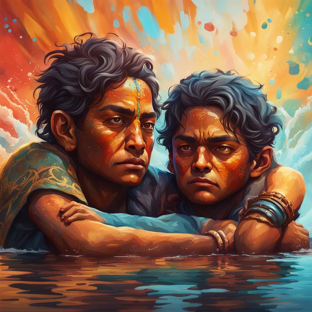 Resting Samurai: Hyperrealistic Splash Art