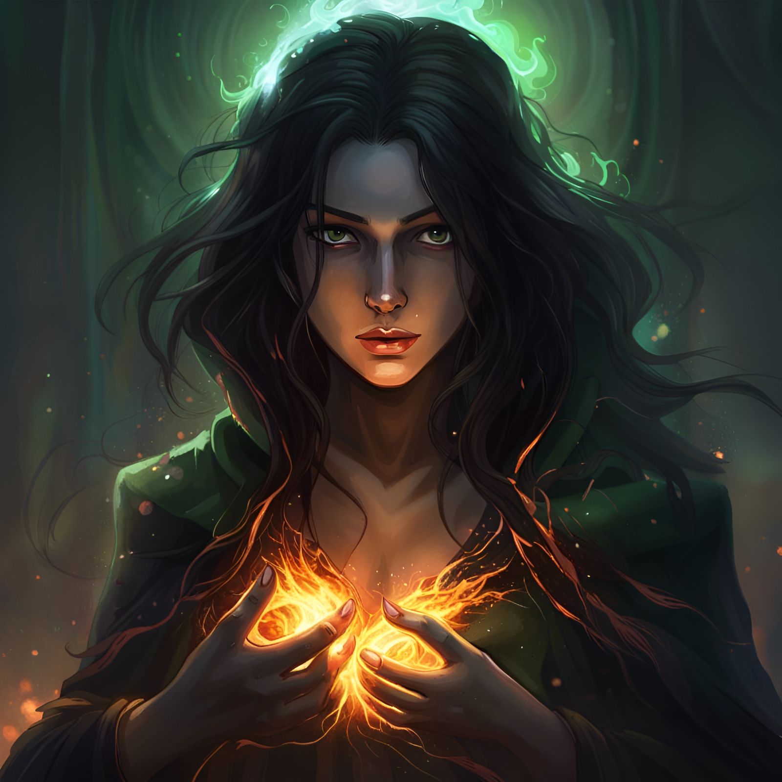 Dark Fantasy Goddess with Shattered Heart