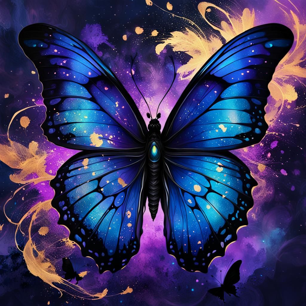 Glowing Ink Butterfly: Dark Fantasy Concept Art
