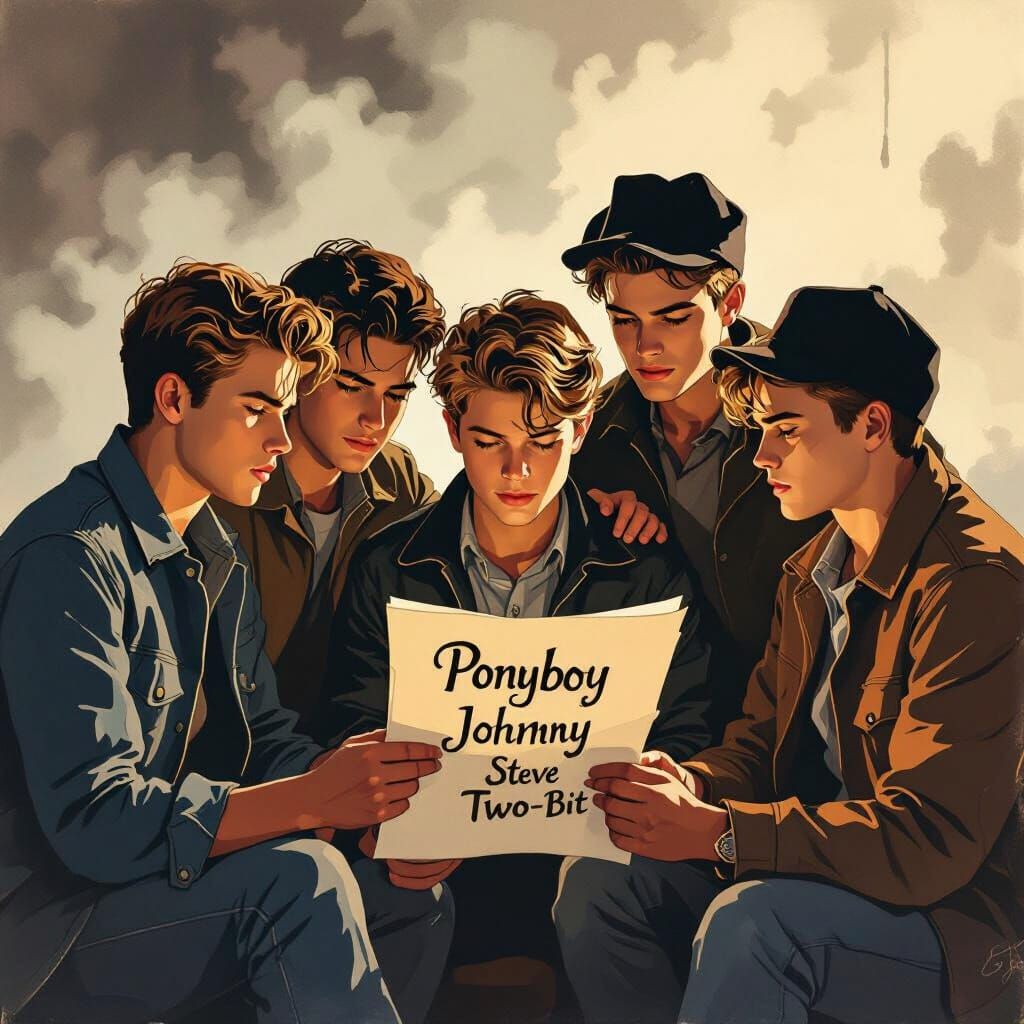 The Outsiders Characters in Film Noir Style