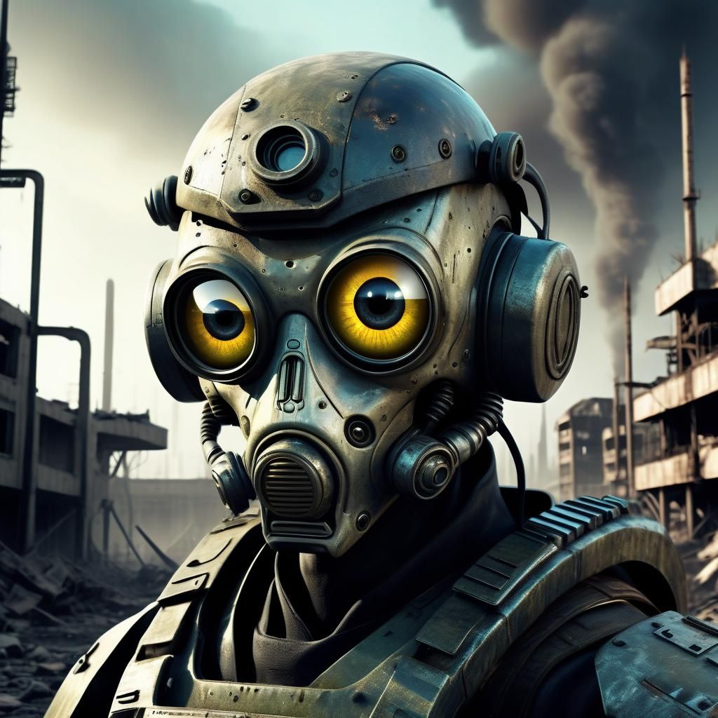 Sci-Fi Alien Soldier in Dystopian Landscape