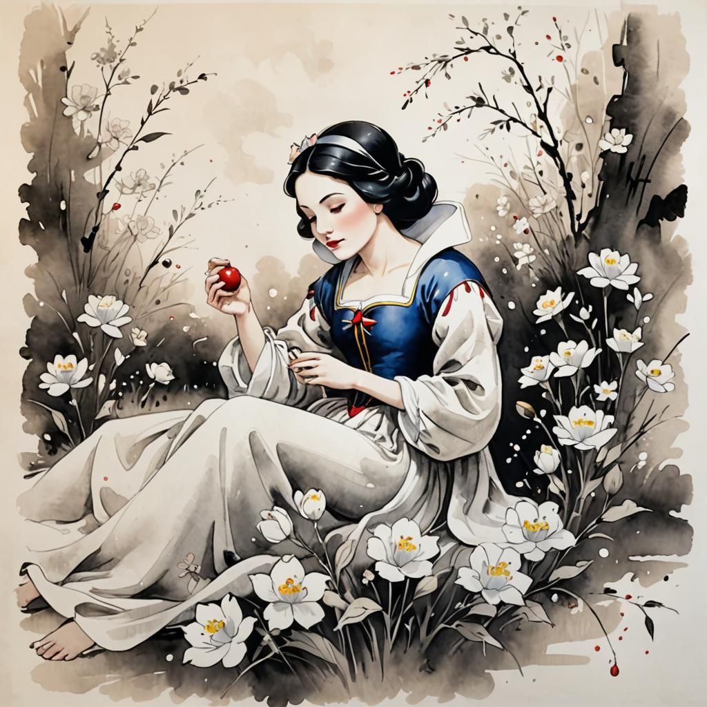 Snow White Holding the Poison Apple
