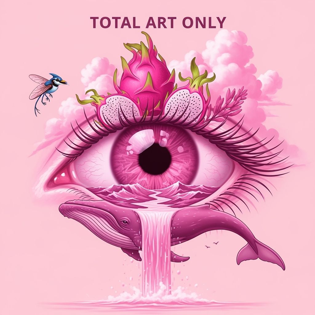 Pink Surrealism: Dragon Fruit, Jay, and Whale