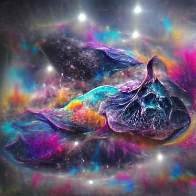 Colorful Space Nebula in Holographic Style