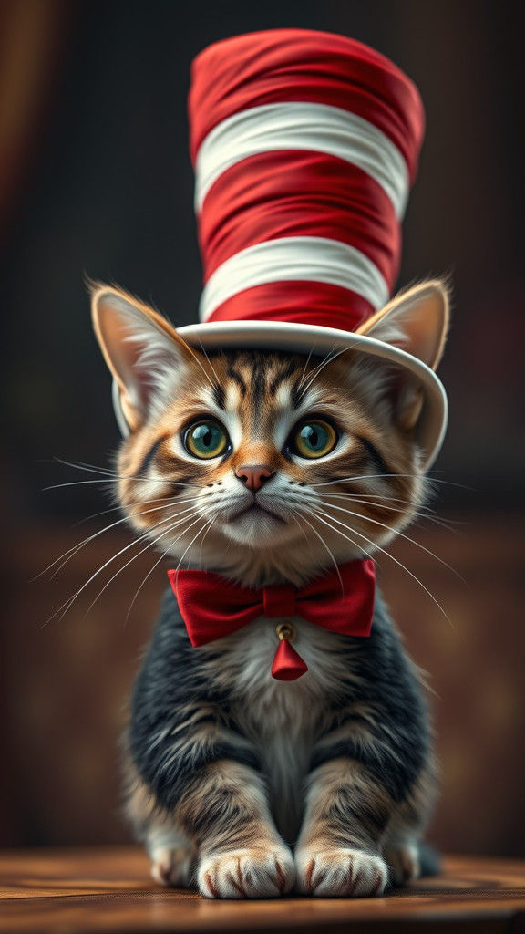 Aristocratic Chibi Cat in Elaborate Top Hat