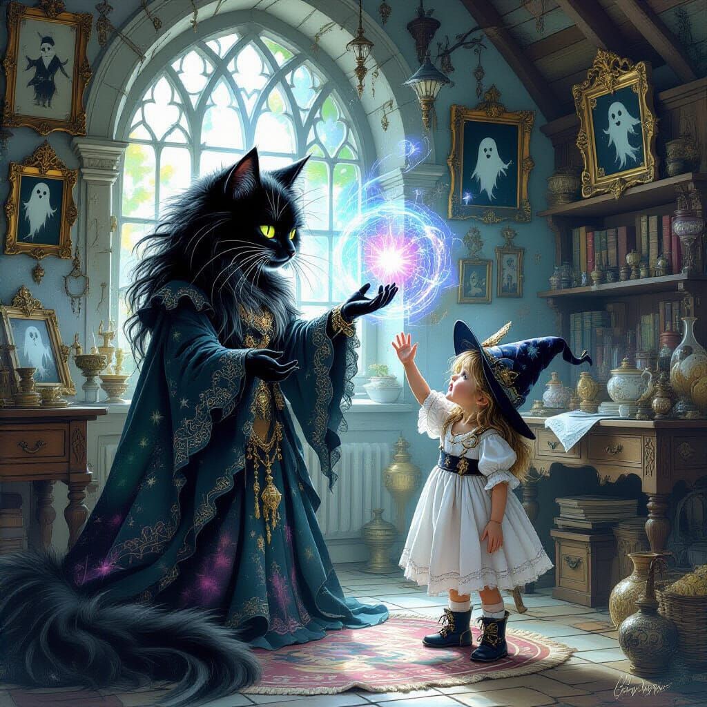 Mother Witch Summons Galaxy Cat for Toddler