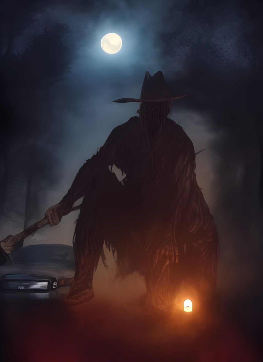 Jeepers Creepers Monster with Axe: Digital Horror Art