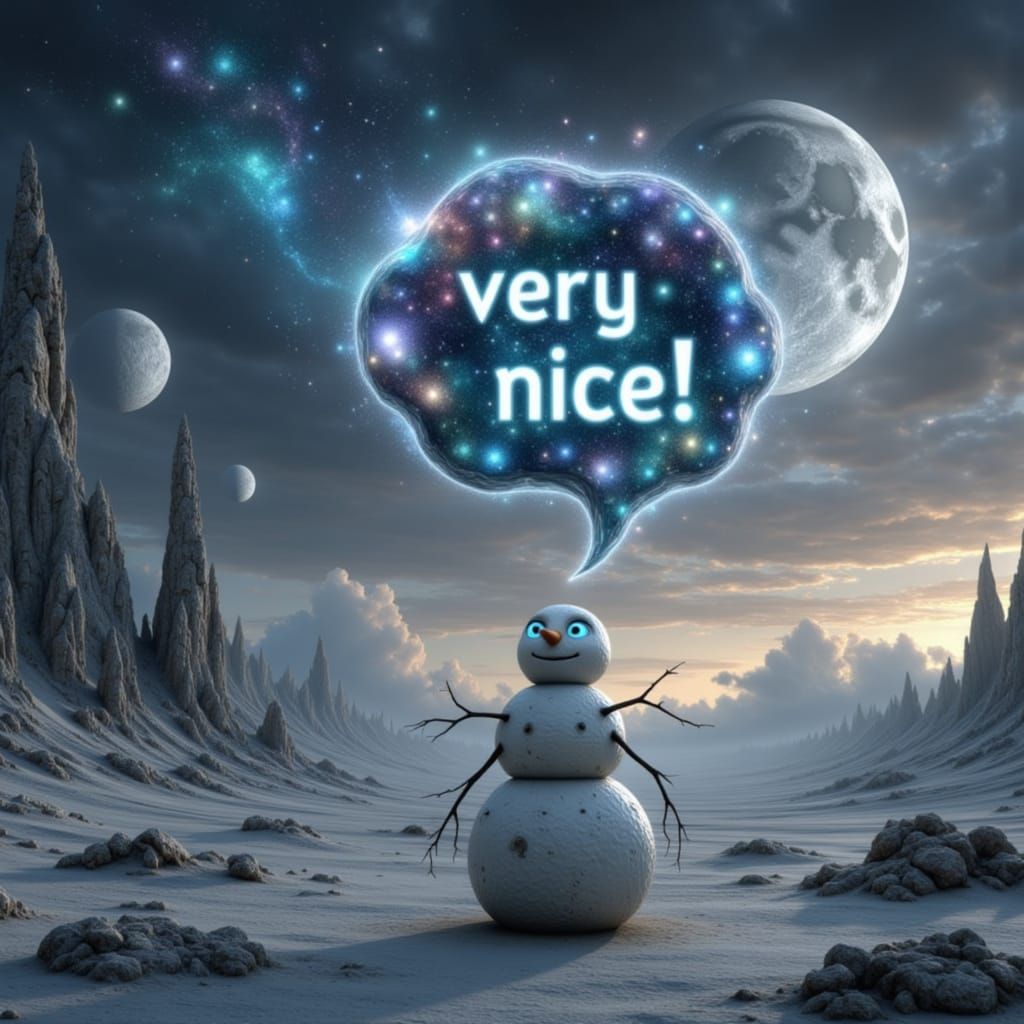 Nebulous Speech from a Barren Planet Snowman