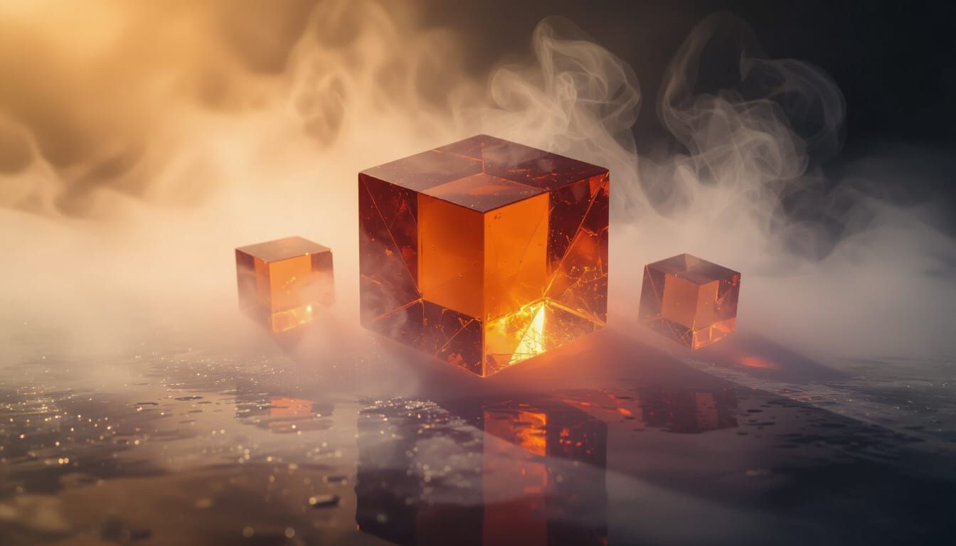 Surreal Amber Cubes in Arithmetic Fog