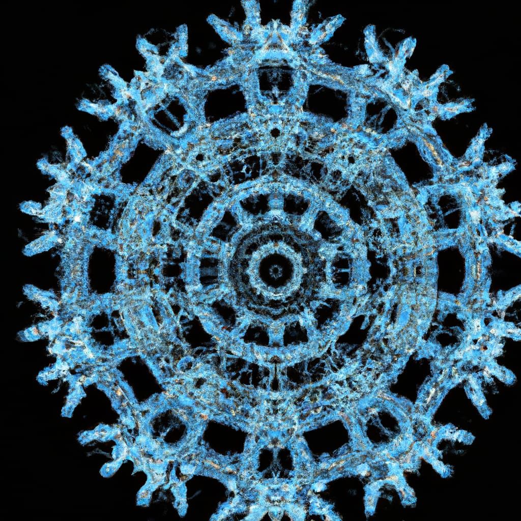 Intricate Mandala Snowflake: Hyperdetailed Geometric Artwork