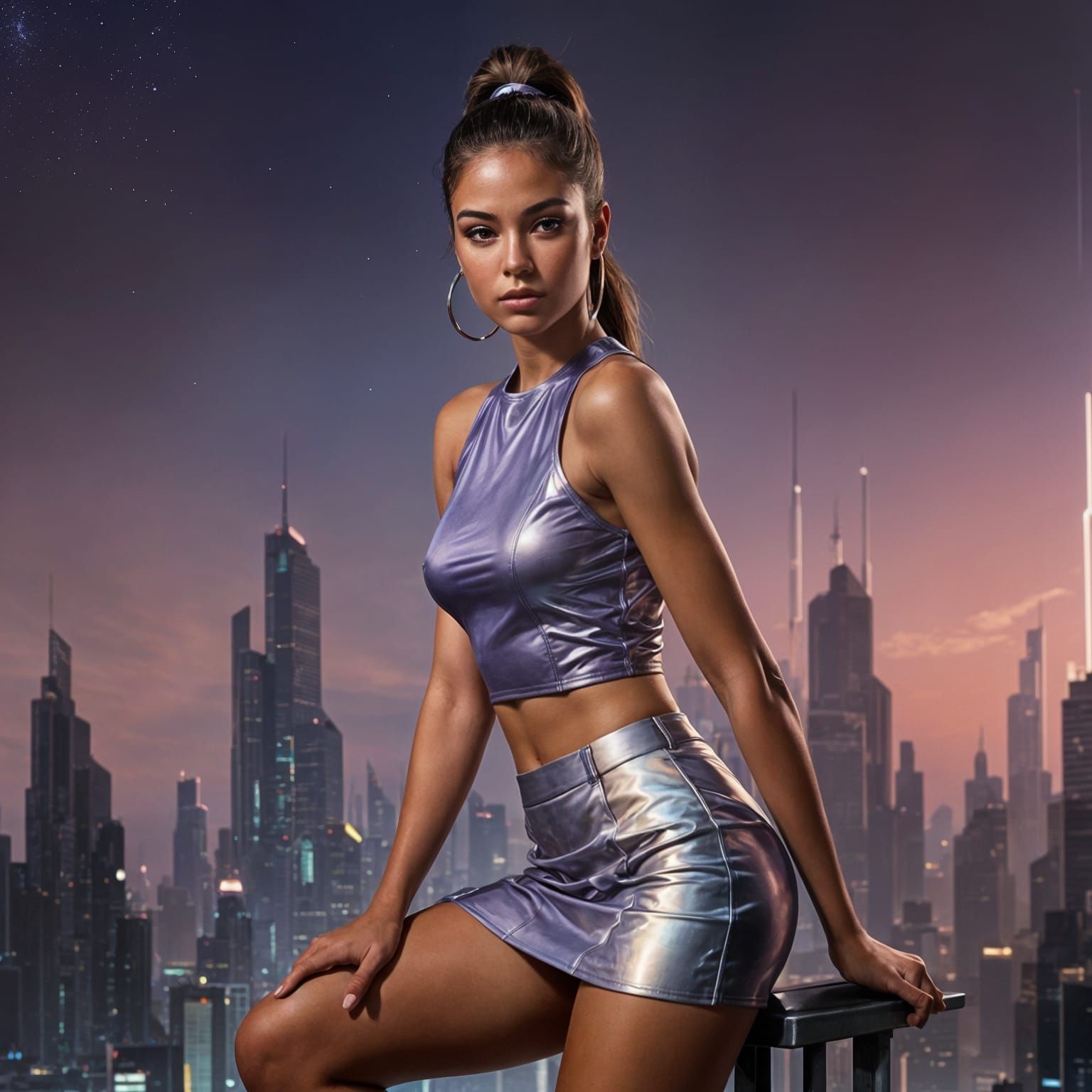 Stunning Young Woman in Mini Skirt with Unique Physique