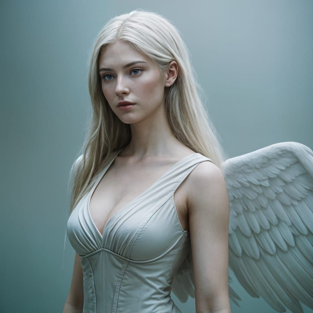 Cinematic Angelic Woman in Film Still