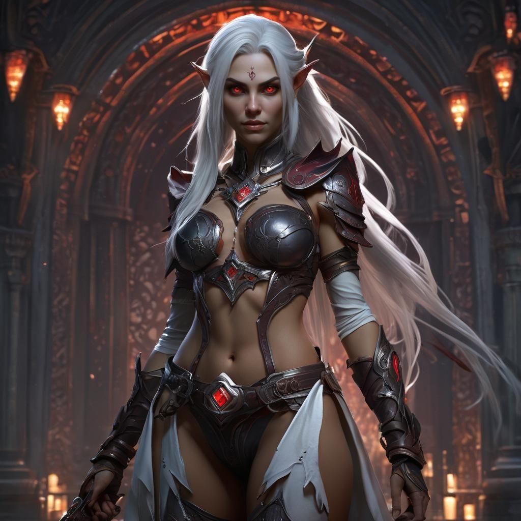 Night Elf Assassin in Dark Fantasy Style