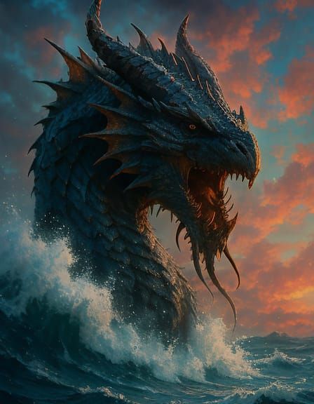 Fearsome Grossvalur in Northern Seas: Fantasy Concept Art