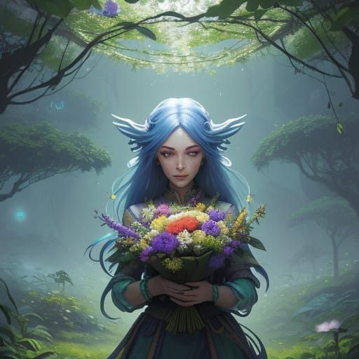 Surreal Floral Wreaths in a Fantasy Realm