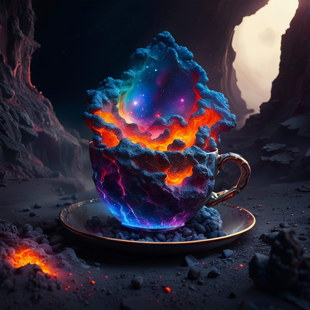 Nebula Teacup: A Surreal Aetherpunk Dreamscape