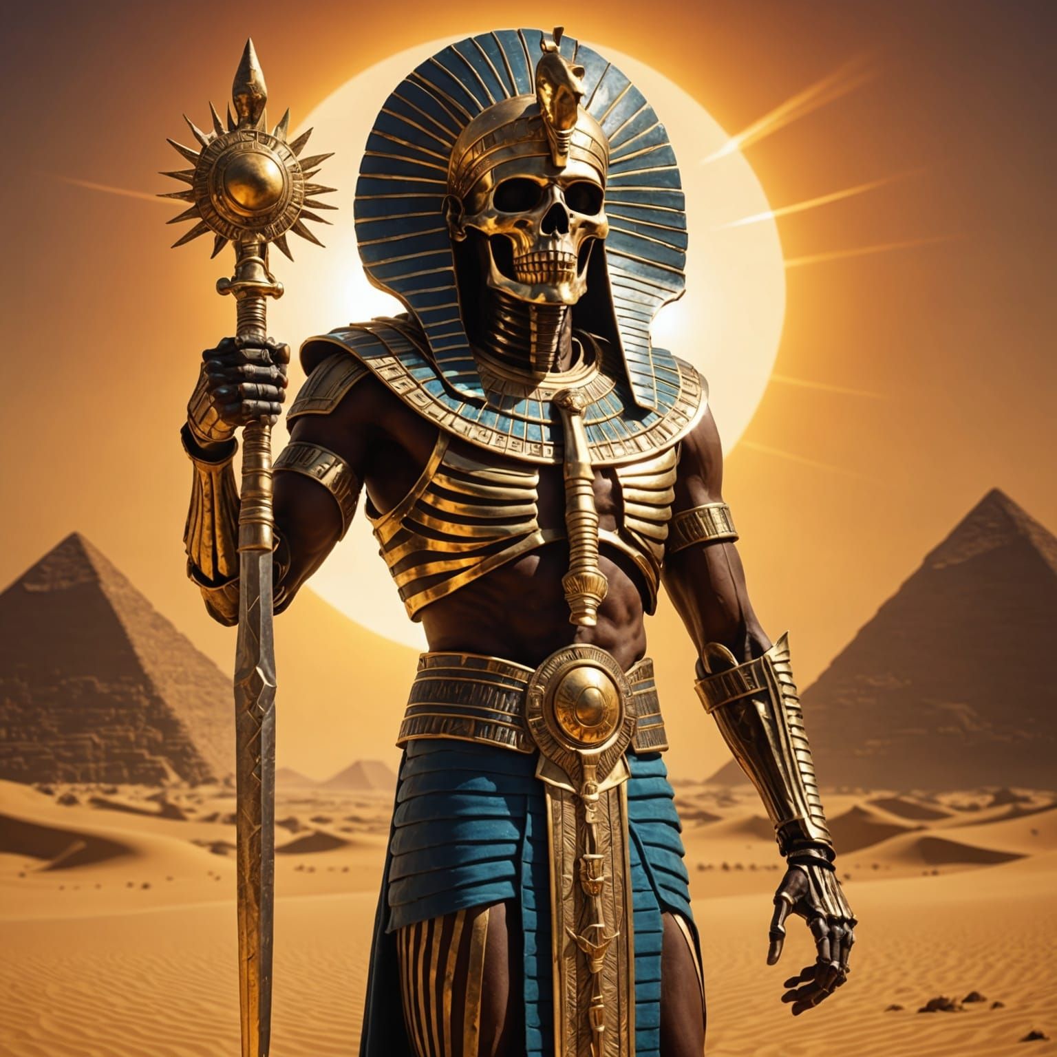 Pharaoh Skeleton Wields Solar Power