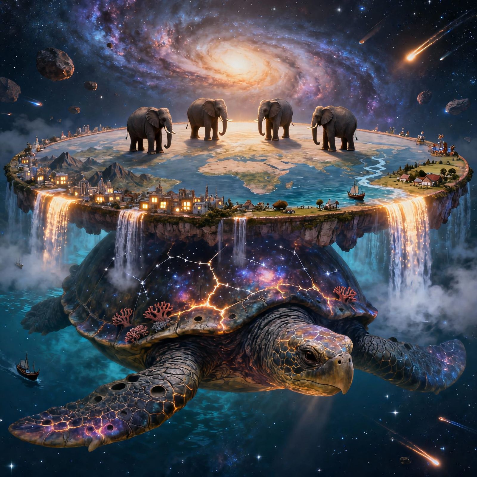 Cosmic Turtle Carrying the Discworld