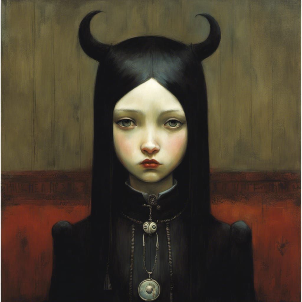 Moody Goth Punk Girl Illustration