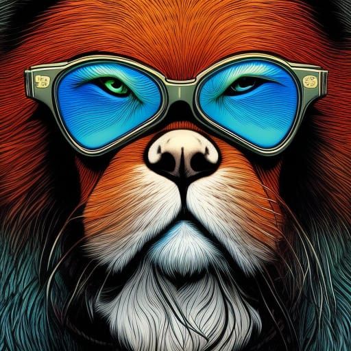 Well-Dressed Animal in Stylish Eyewear