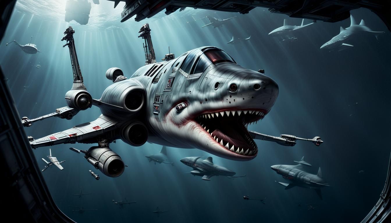 Shark Mouth X-Wing Starfighter in Cellshade Style