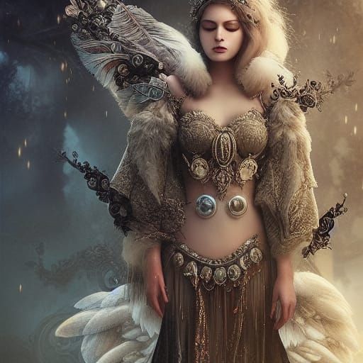 Magical Feathers and Pearls Digital Art