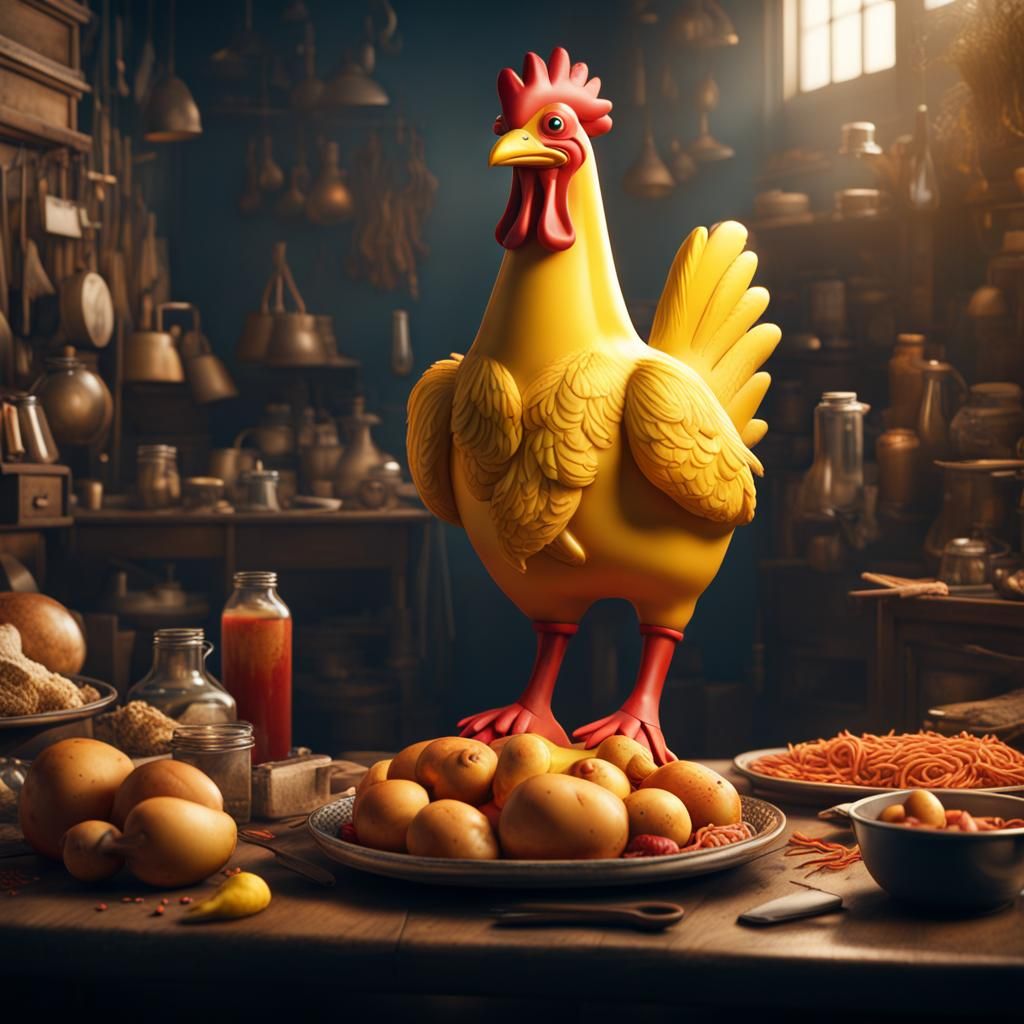 Epic Rubber Chicken: Cinematic Digital Matte Painting
