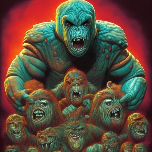 Friendly Monsters in Comic Book Style Art