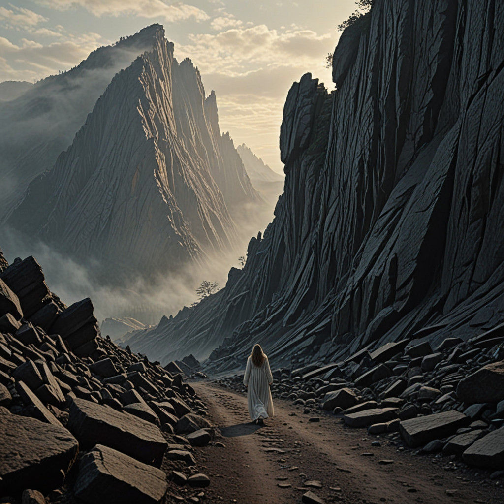 Surreal Hyperrealism: A Woman's Ominous Ascent