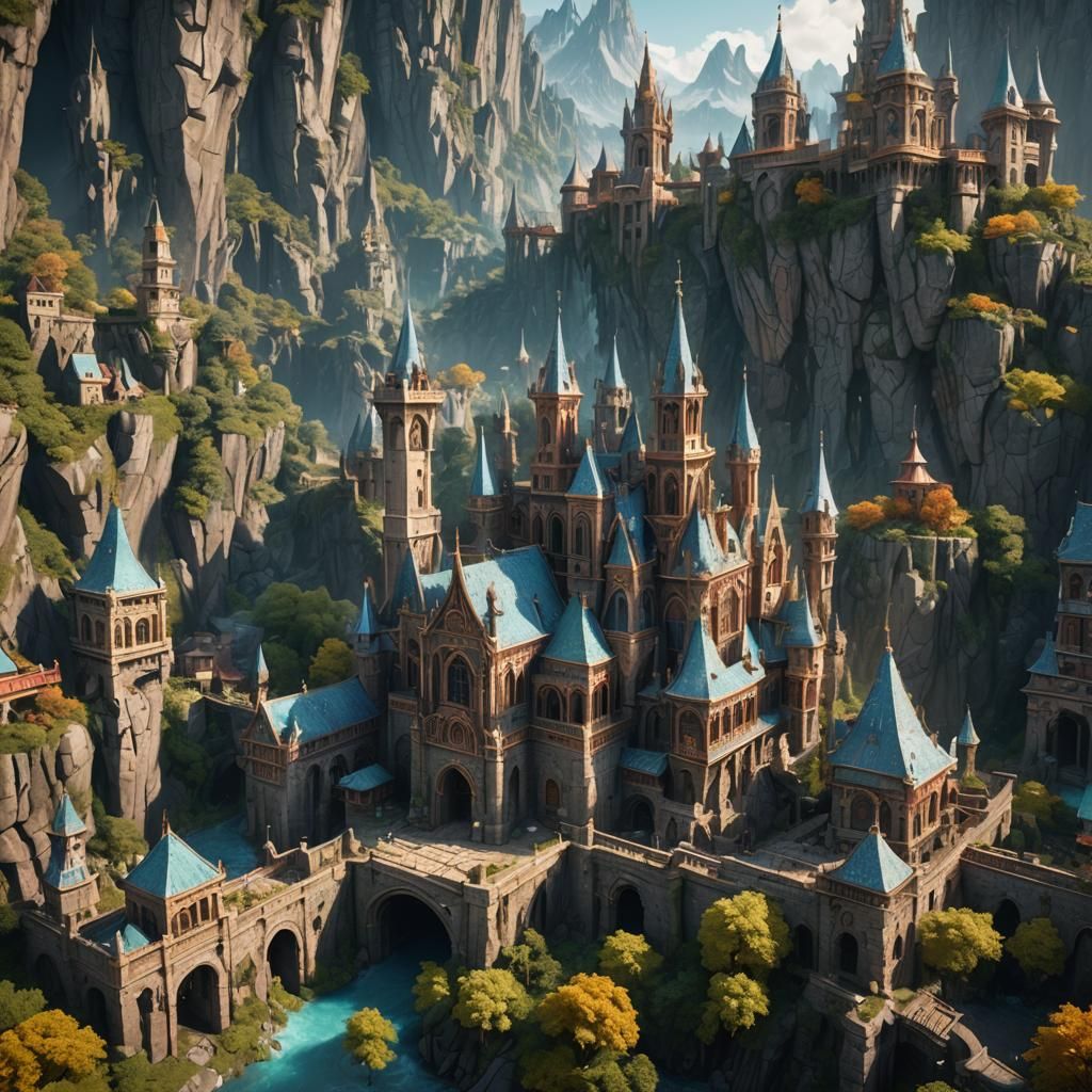 Detailed Matte Painting in Fantasy Concept Art Style