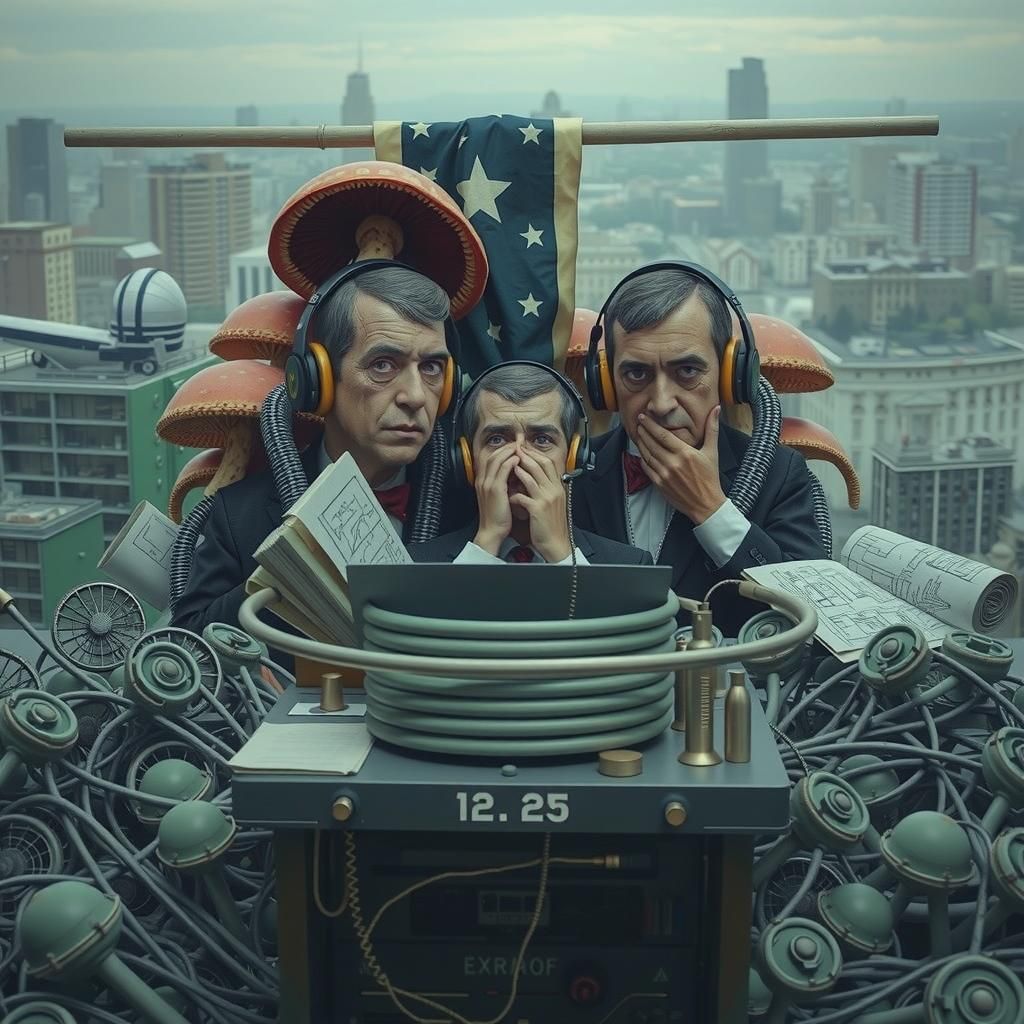 Surreal Mushroom Metropolis with Gum Bureaucrats