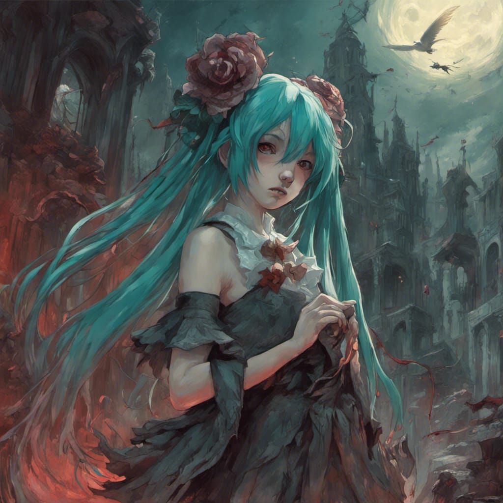 Horror Hatsune Miku in Doré and Rutkowski Style