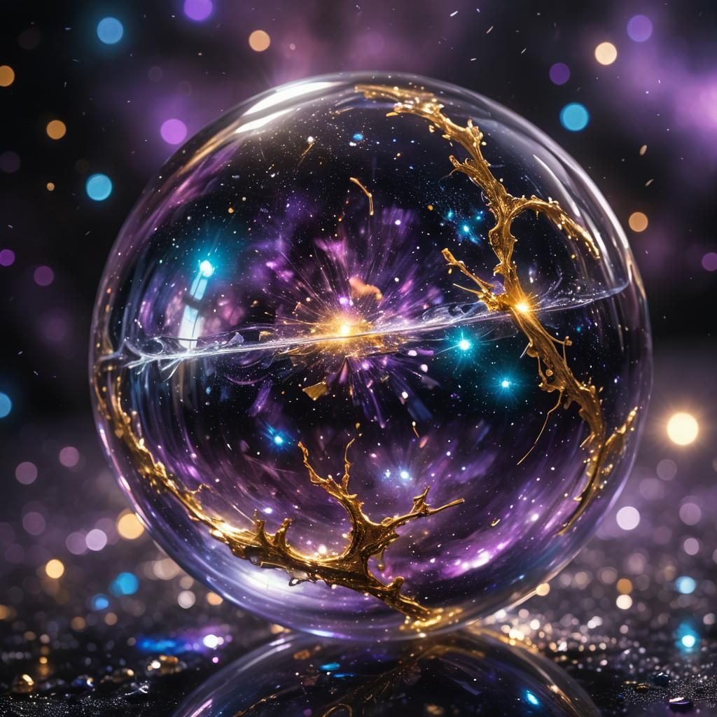 Galaxy in Orb: Hyperrealistic HDR Image