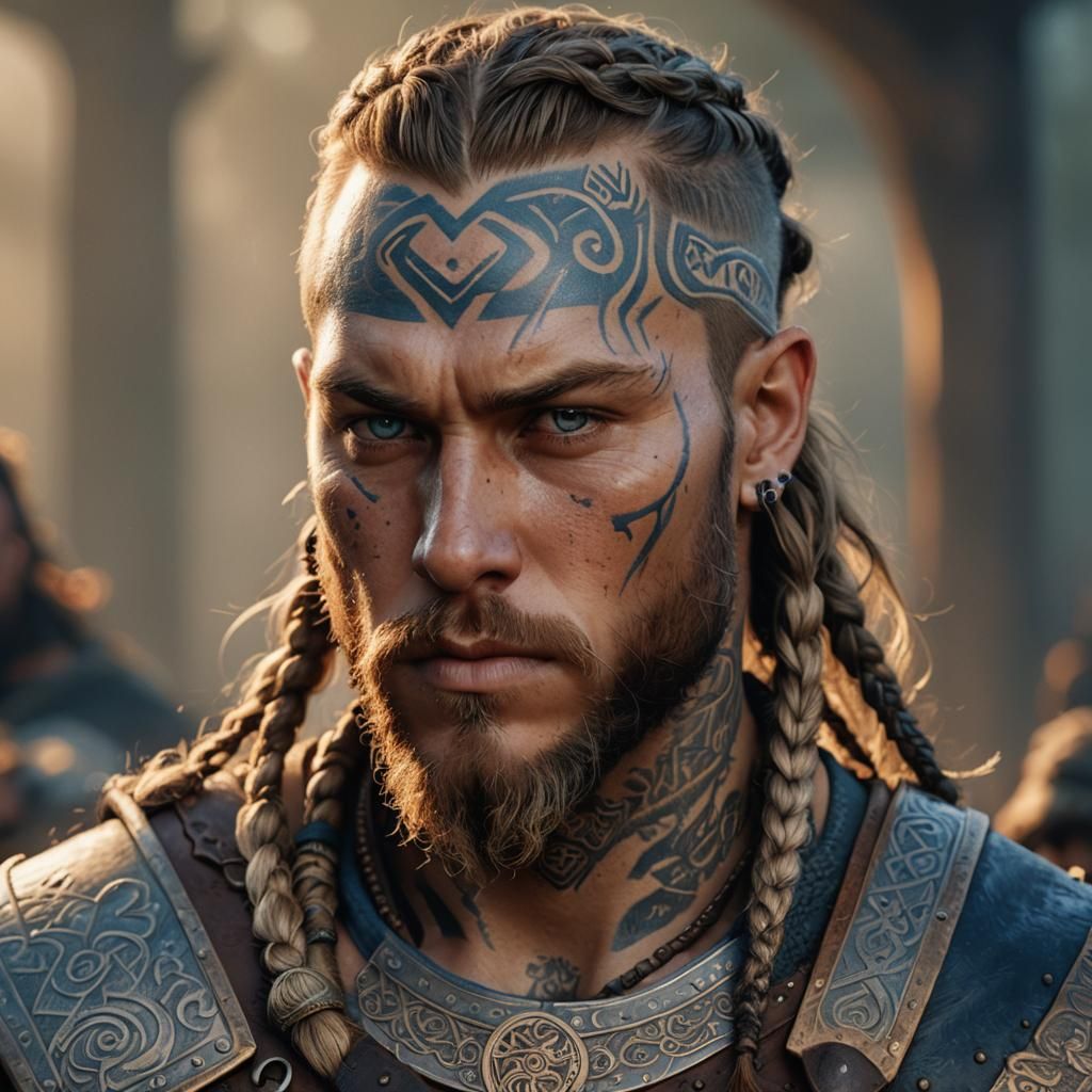 Viking Warrior Portrait in Hyper-Realistic Digital Art