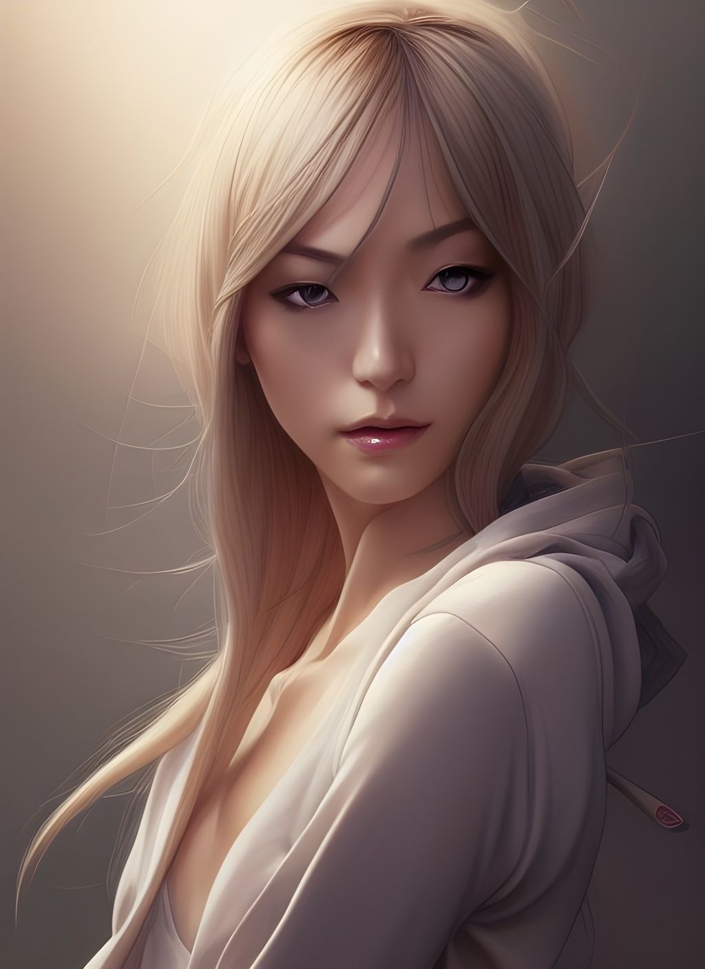 Elegant Fantasy Portrait of Woman in Digital Painting