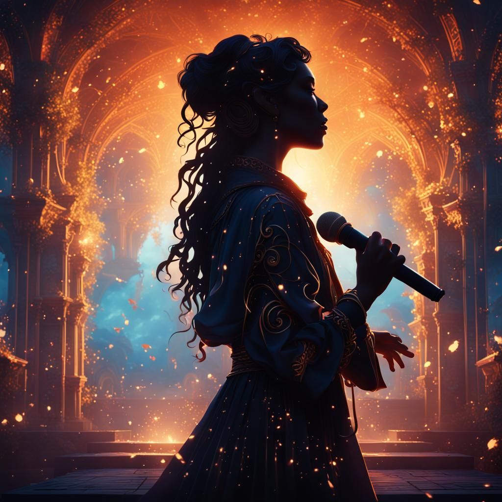 Girl's Silhouette Filled with Light: Digital Matte Painting