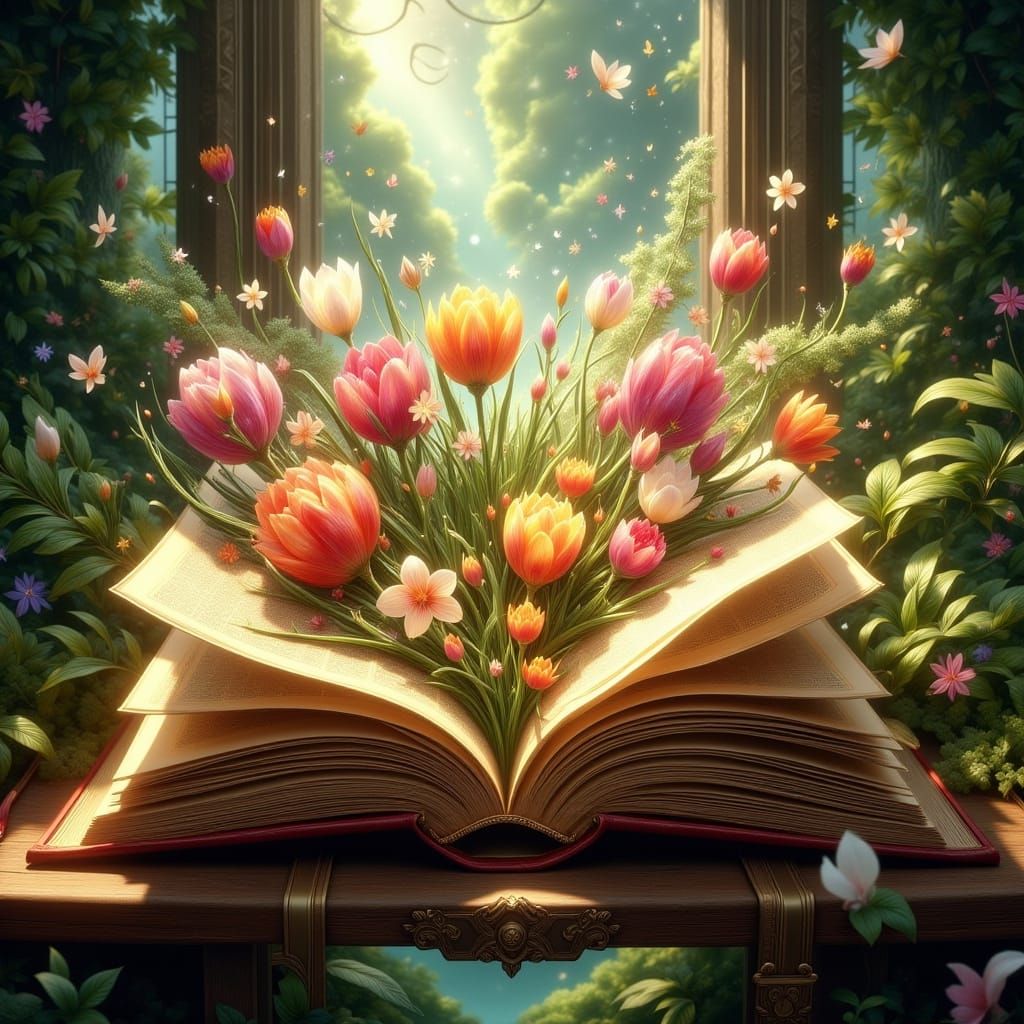 Whimsical Spring Book Blooms with Life