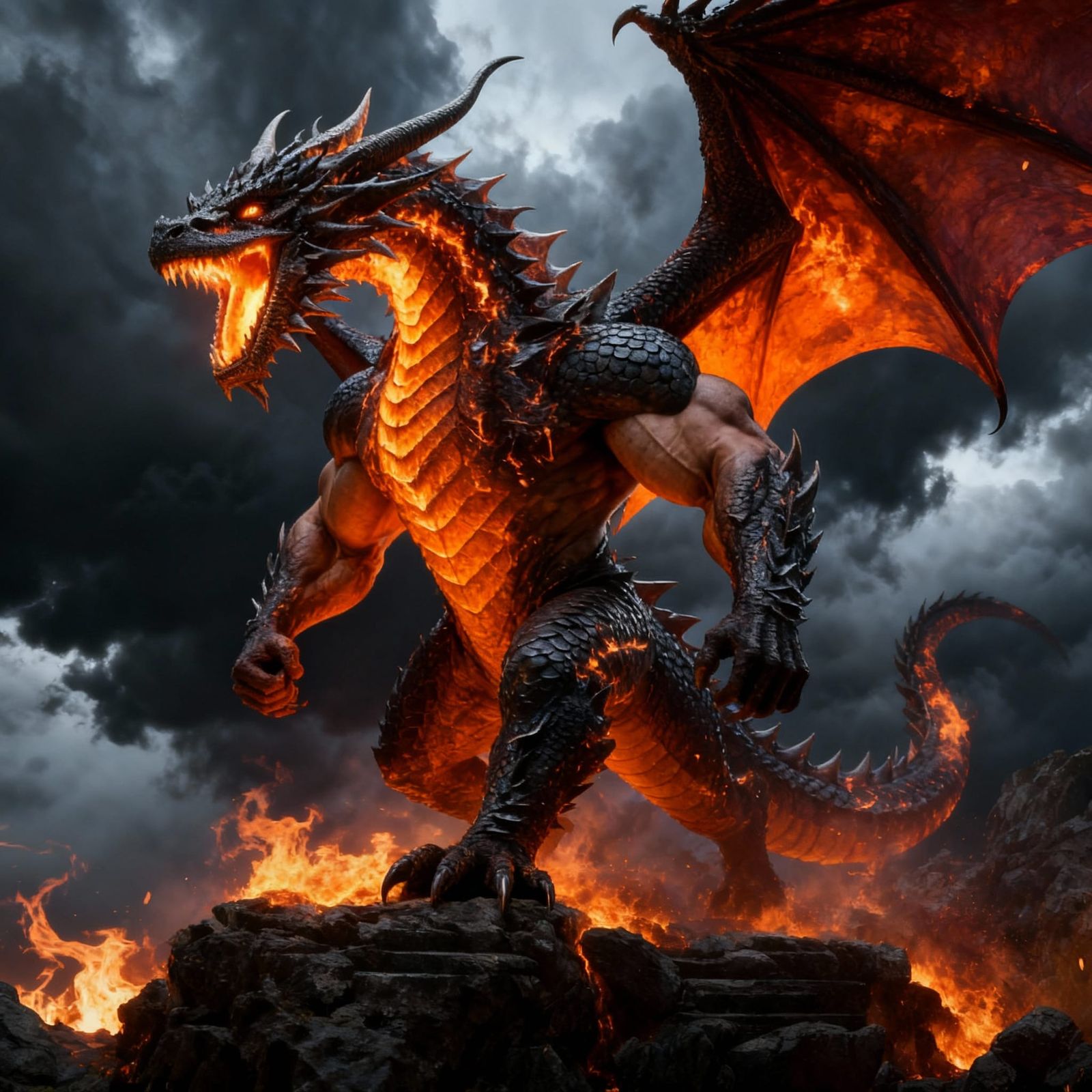 Muscular Dragon Hybrid Creature