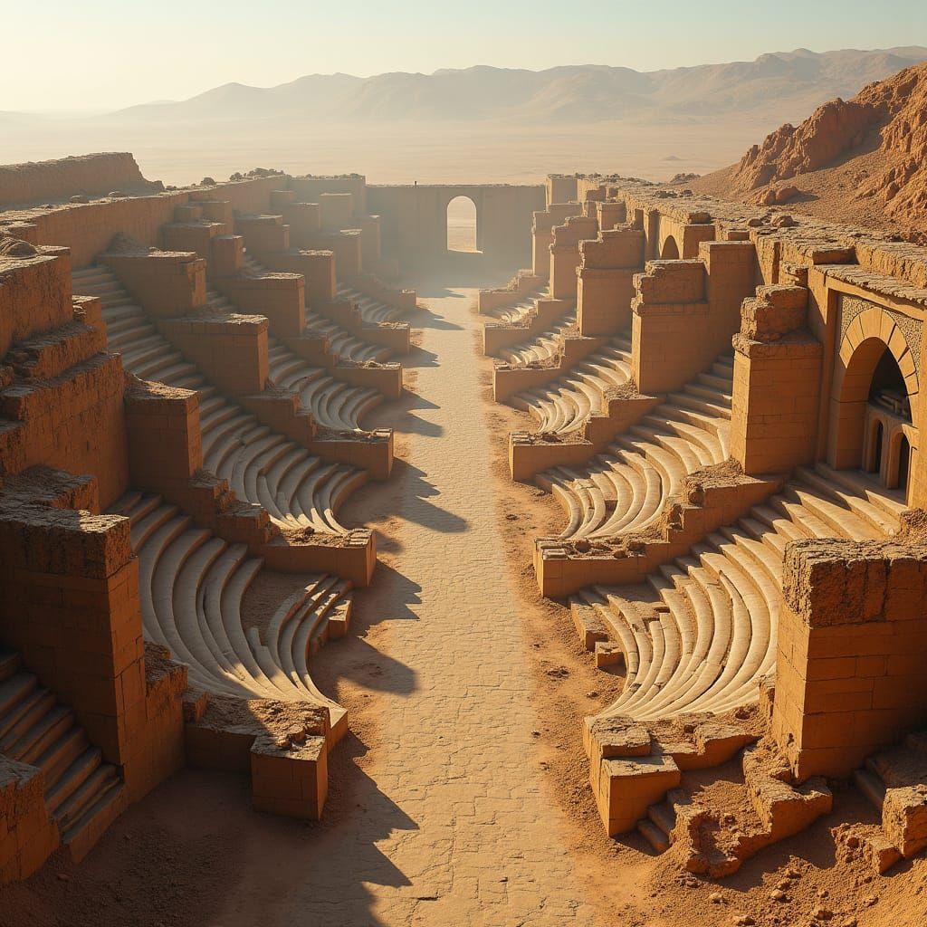 Ancient Roman City of Timgad: Fantasy Concept Art