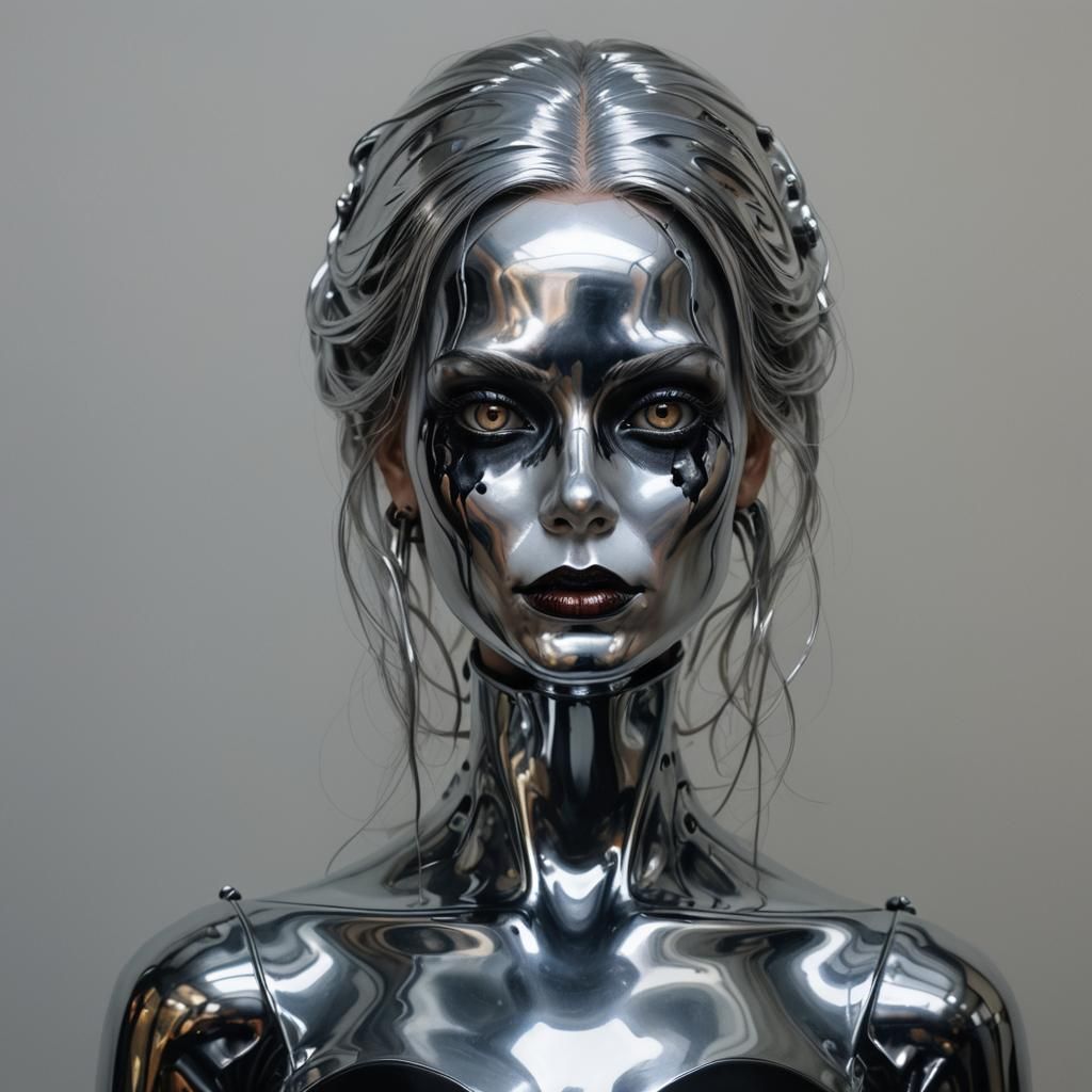 Sinister Liquid Chrome Doll Face
