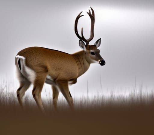 Plump Whitetail Deer Expressing Worry