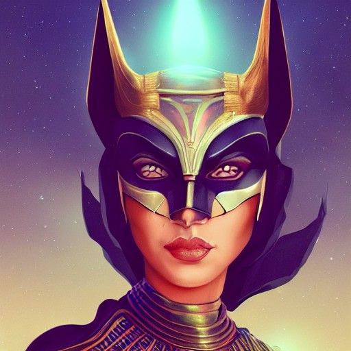 Ancient Egyptian Batwoman, Art Nouveau Style