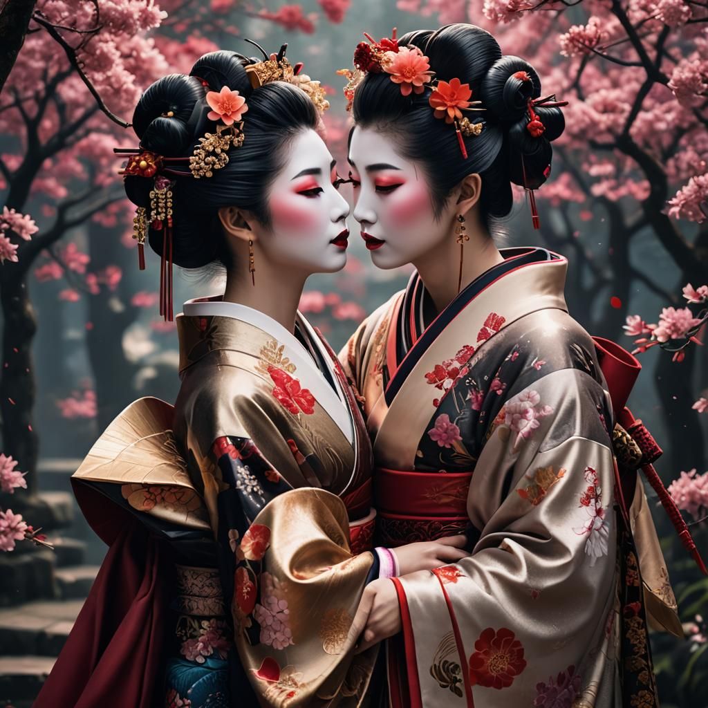 Geishas in Love: Detailed Matte Painting