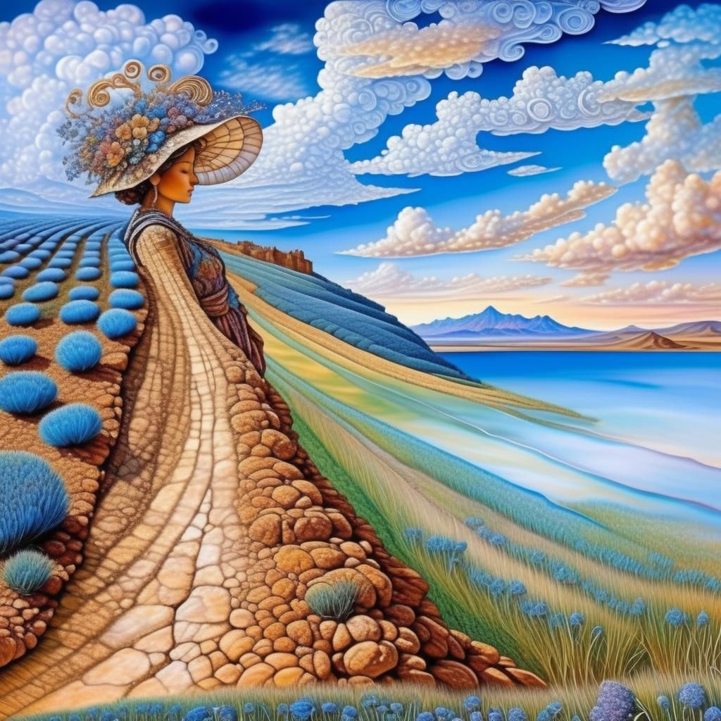 Dreamlike Collage of Ethereal Figures in Fantasy Style