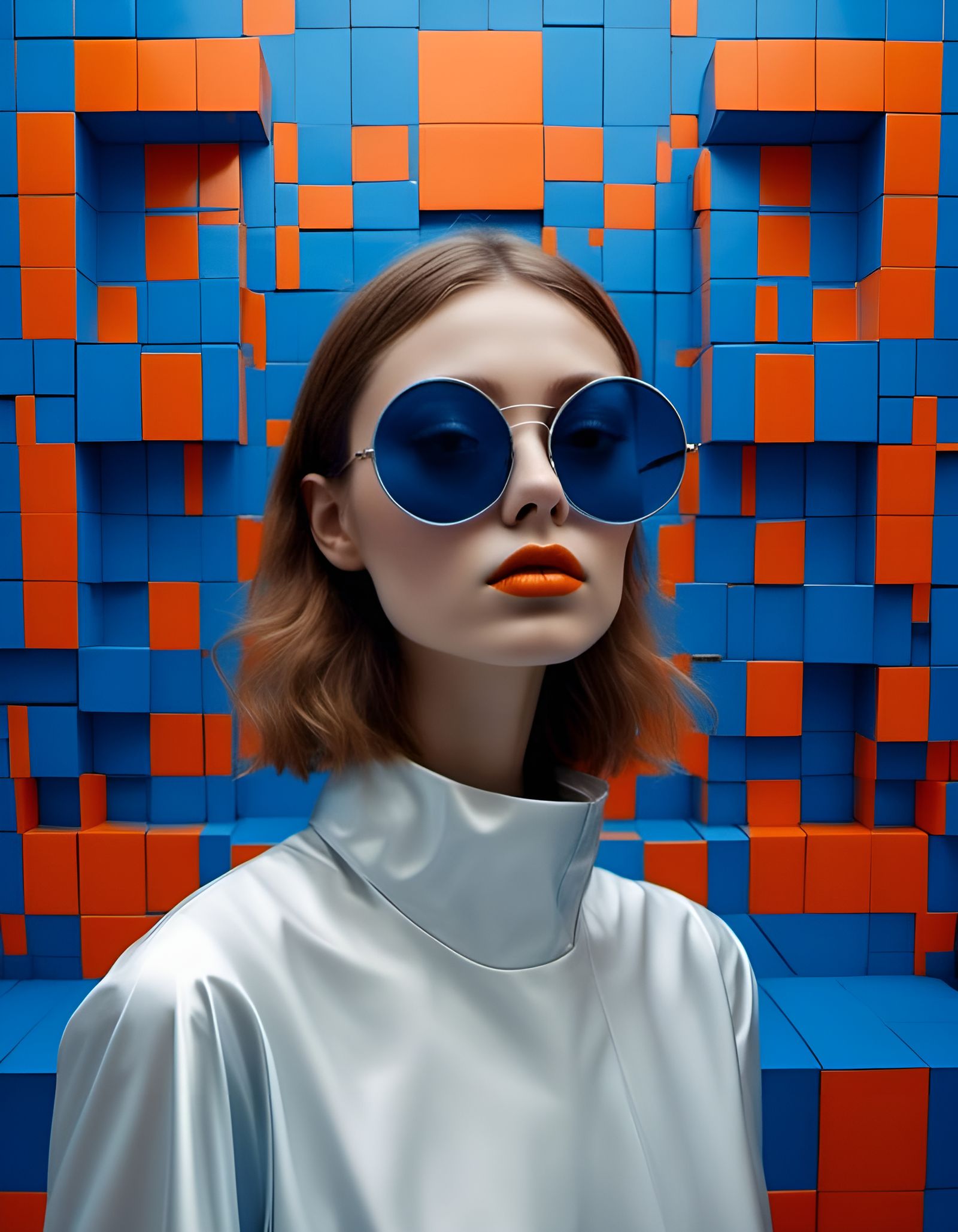 Geometric Beauty with Stainless Steel Sunglasses