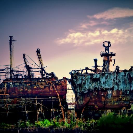 Image of a Decaying Rusty Ship